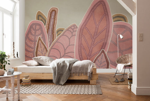 Wall Mural Papunya Leafs 350x250cm FLX7 024 Interior | Yourdecoration.com