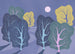 Wall Mural Purple Nights 350x250cm FLX7 017 | Yourdecoration.com