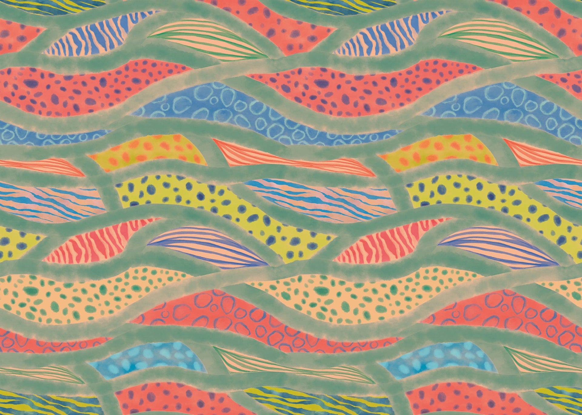 Wall Mural Wave Symphony 350x250cm FLX7 023 | Yourdecoration.com