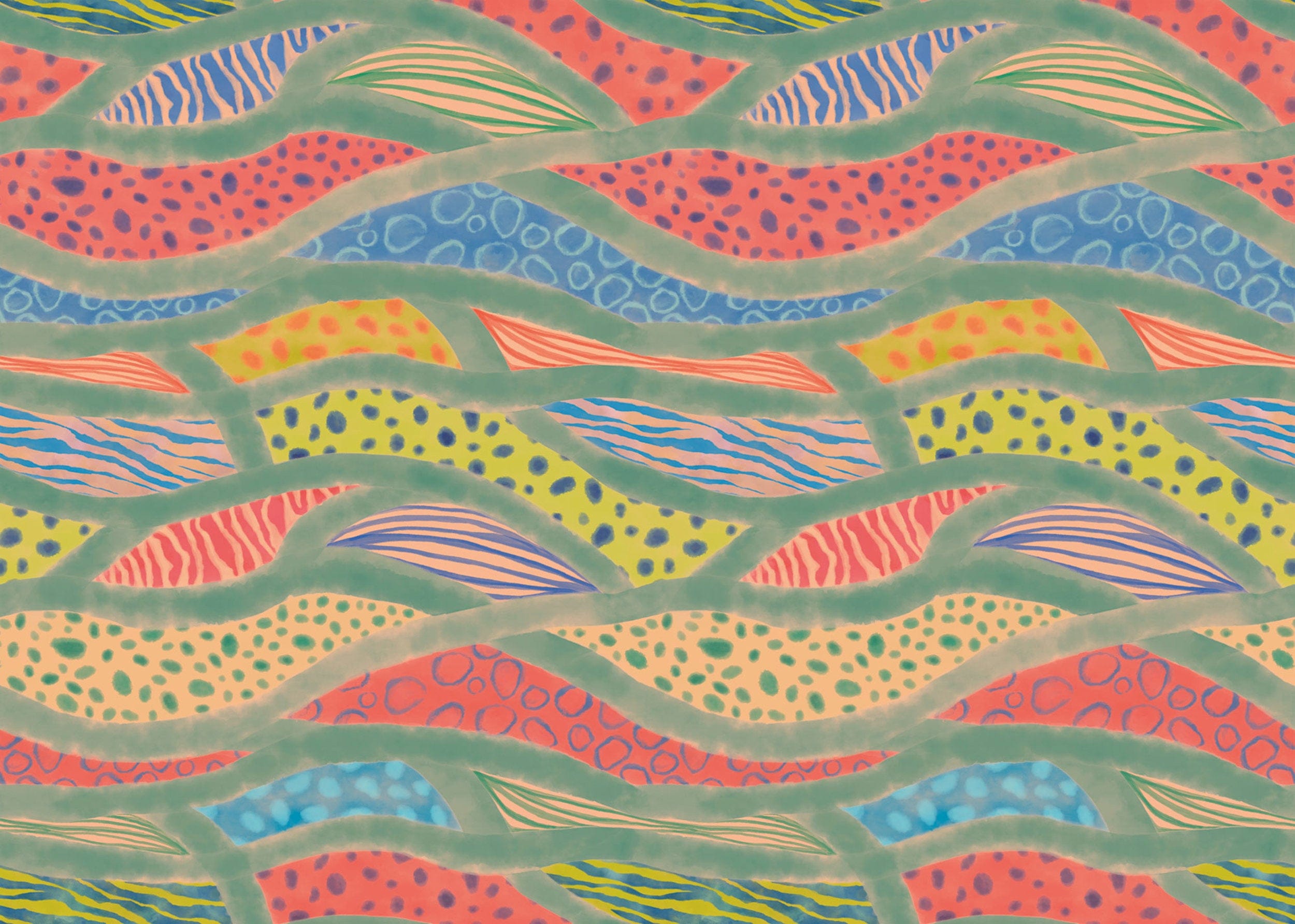 Wall Mural Wave Symphony 350x250cm FLX7 023 | Yourdecoration.com