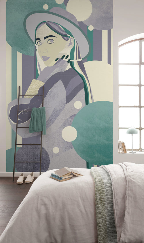 Wall Mural Woman Hat Color 150x250cm Komar FLX3 062 Interior | Yourdecoration.com