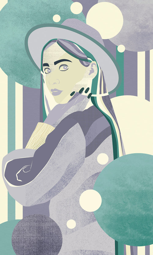 Wall Mural Woman Hat Color 150x250cm Komar FLX3 062 | Yourdecoration.com