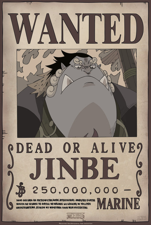 One Piece Wanted Jinbe Poster 35X52cm | Yourdecoration.com