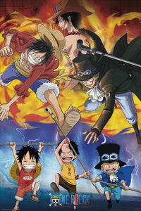 One Piece Ace Sabo Luffy Poster 61X91 5cm | Yourdecoration.com