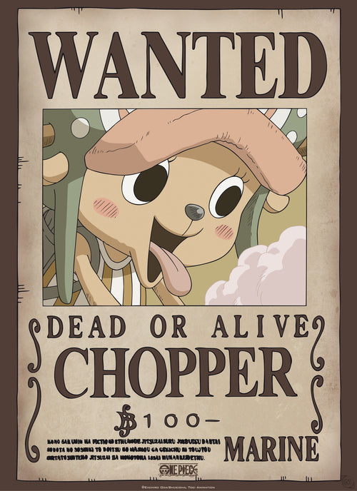 Abystyle Gbydco233 One Piece Wanted Chopper Poster 38x52cm | Yourdecoration.com