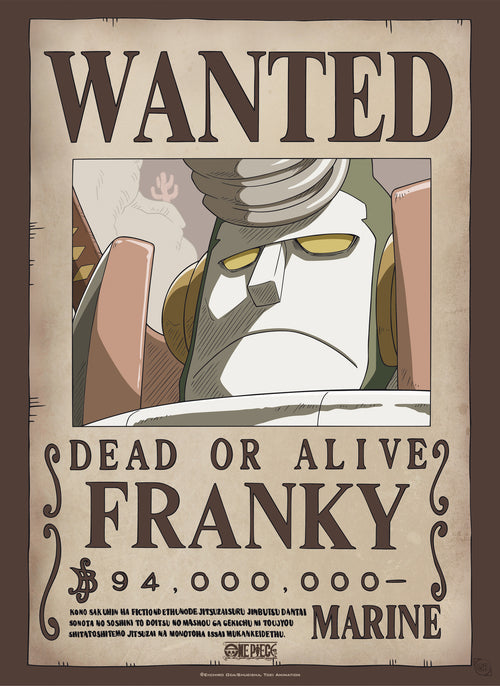 Abystyle Gbydco235 One Piece Wanted Franky Poster 38x52cm | Yourdecoration.com