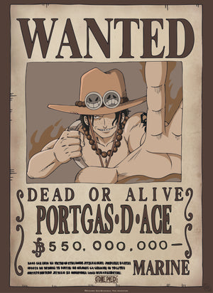 Abystyle Gbydco258 One Piece Wanted Ace Poster 38x52cm | Yourdecoration.com