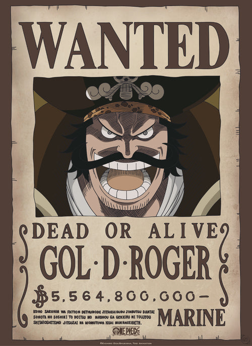 Abystyle Gbydco266 One Piece Wanted Gol D Roger Poster 38x52cm | Yourdecoration.com