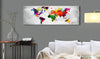 Canvas Print World Map Coloured Revolution 120x40cm