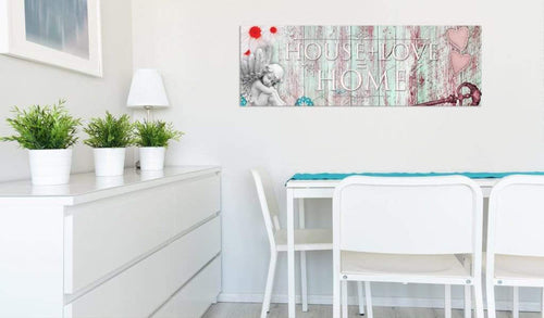 Canvas Print Home House And Love 135x45cm