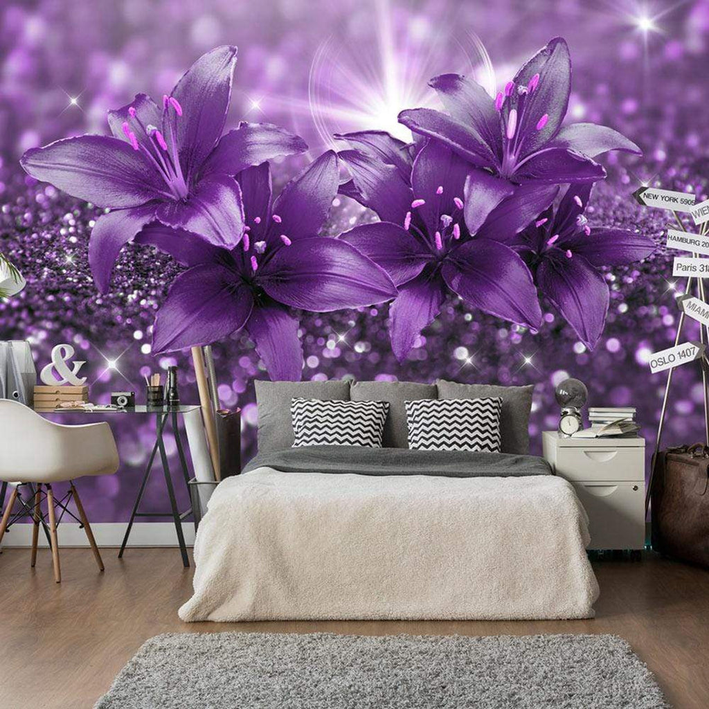 Wall Mural - Masterpiece of Purple 100x70cm - Non-Woven Murals