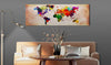 Canvas Print World Map Colourful Ramble 150x50cm