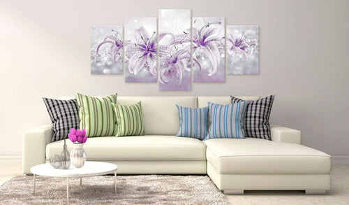 Canvas Print Purple Graces 5 Panels 100x50cm