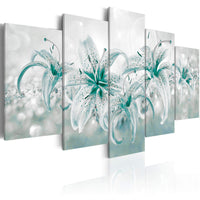 Canvas Print Sapphire Lilies 5 Panels 100x50cm