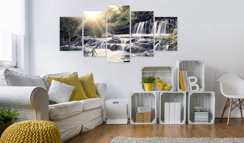 Canvas Print Waterfall of Dreams 5 Panels 100x50cm
