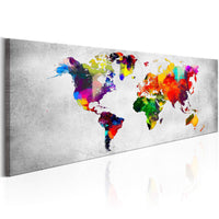 Canvas Print World Map Coloured Revolution 150x50cm
