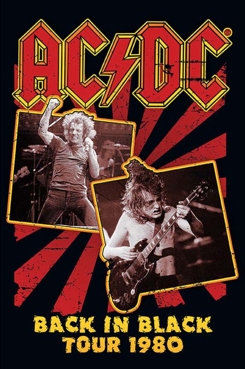 AC/DC BACK IN BLACK ビンテージ額縁 バンドt ツアーポスター