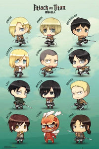 GBeye Attack on Titan Chibi Characters Poster 61x91,5cm | Yourdecoration.com