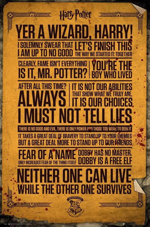 GBeye Harry Potter Quotes Poster 61x91,5cm | Yourdecoration.com
