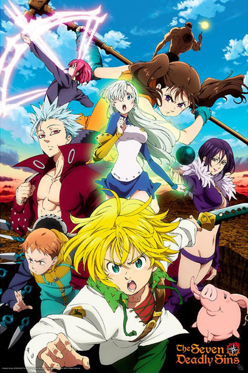 Gbeye GBYDCO026 The Seven Deadly Sins S3 Meliodas And Sins Poster 61x 91-5cm | Yourdecoration.com