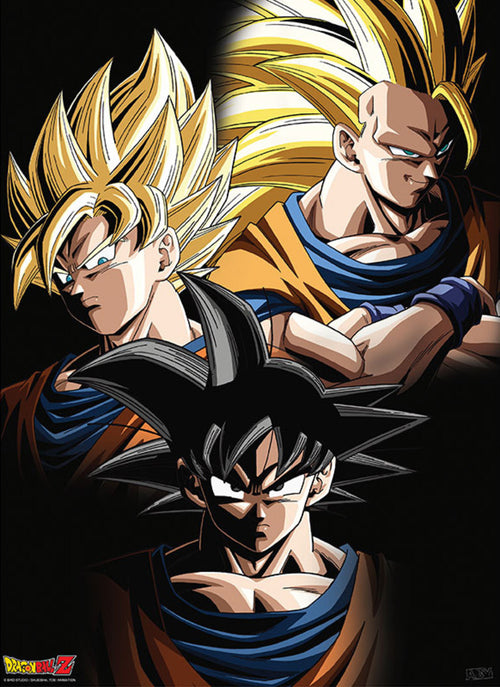 Gbeye GBYDCO092 Dragon Ball Goku Transformations Poster 38x52cm | Yourdecoration.com