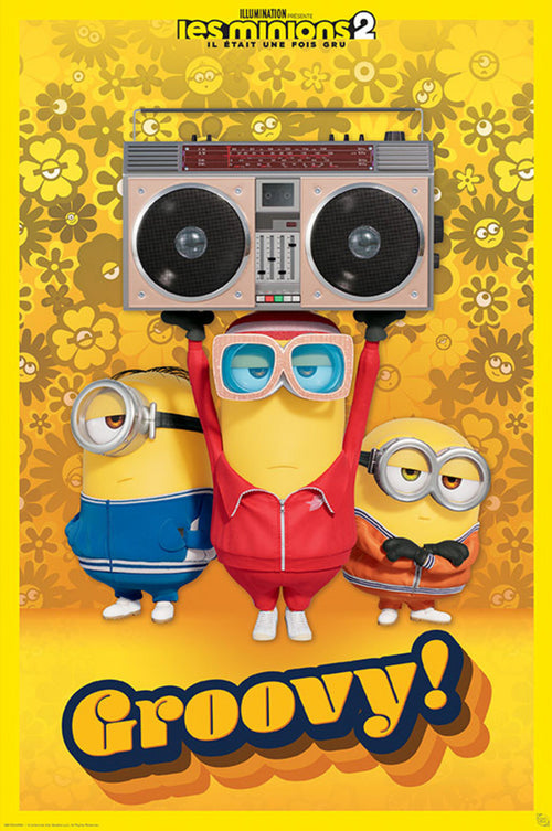 Gbeye GBYDCO094 Minions Groovy French Poster 61x 91-5cm | Yourdecoration.com