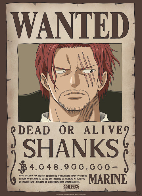 Gbeye Gbydco261 One Piece Wanted Shanks Poster 38x52cm | Yourdecoration.com