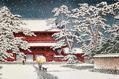 GBeye Kawase Zojo Temple in the Snow Poster 91,5x61cm | Yourdecoration.com