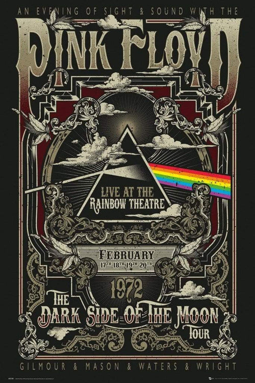 GBeye Pink Floyd Rainbow Theatre Poster 61x91,5cm | Yourdecoration.com