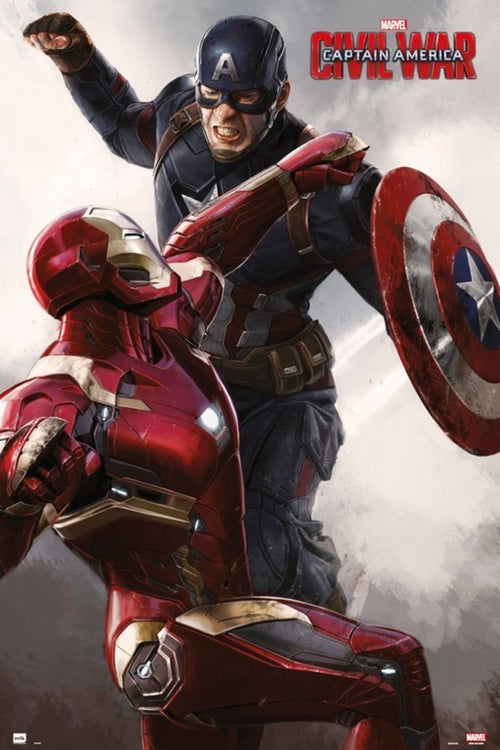 Grupo Erik GPE4985 Captain America Civil War Cap Vs Iron Man Poster 61X91,5cm | Yourdecoration.com