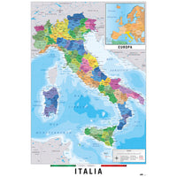 Grupo Erik GPE5125 Map Italia Physical Politic Poster 61X91,5cm | Yourdecoration.com