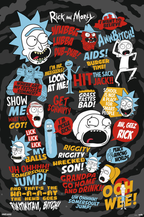 Grupo Erik GPE5241 Rick And Morty Quotes Poster 61X91,5cm | Yourdecoration.com