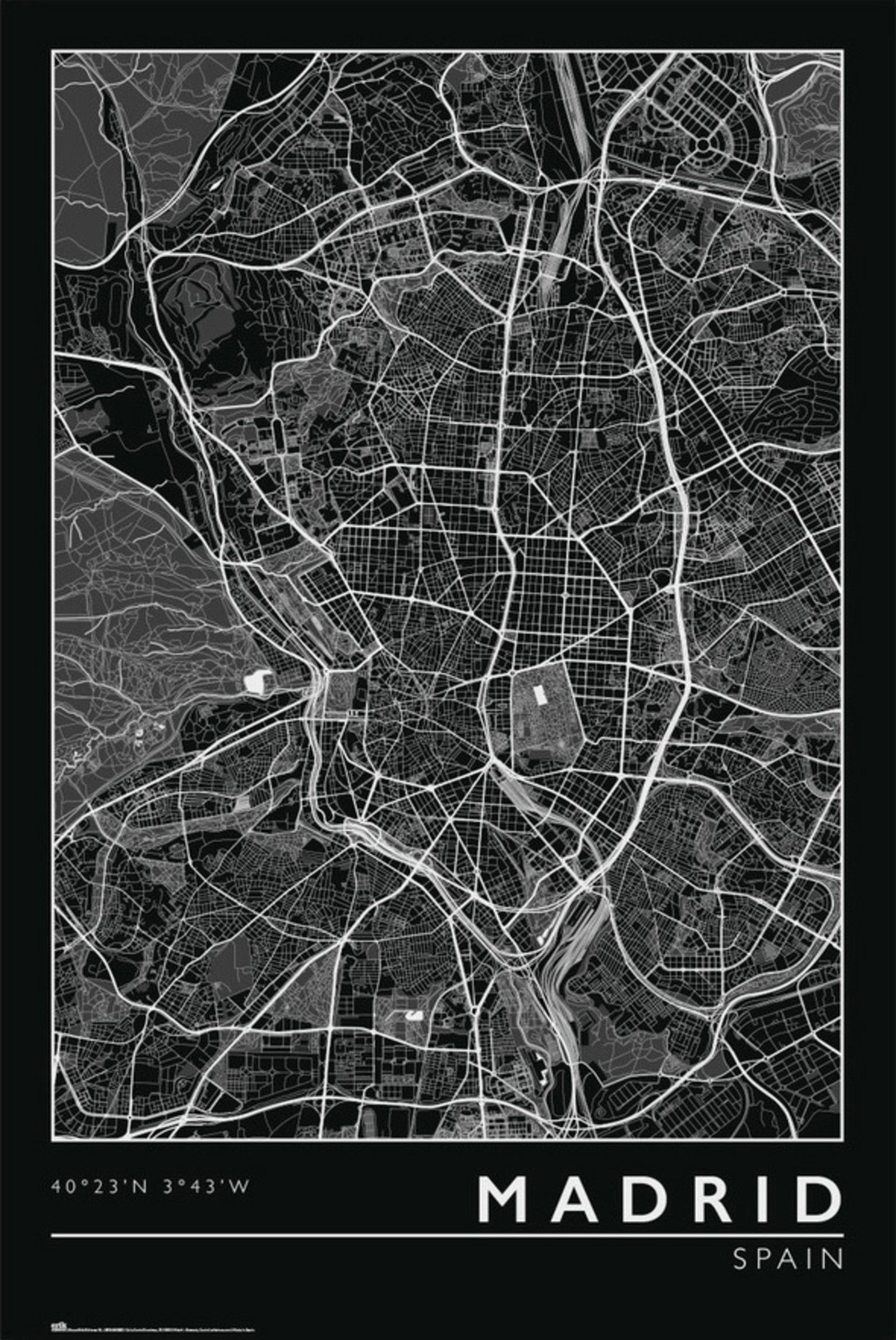 grupo erik gpe5635 madrid city map poster 61x91.5cm | Yourdecoration.com