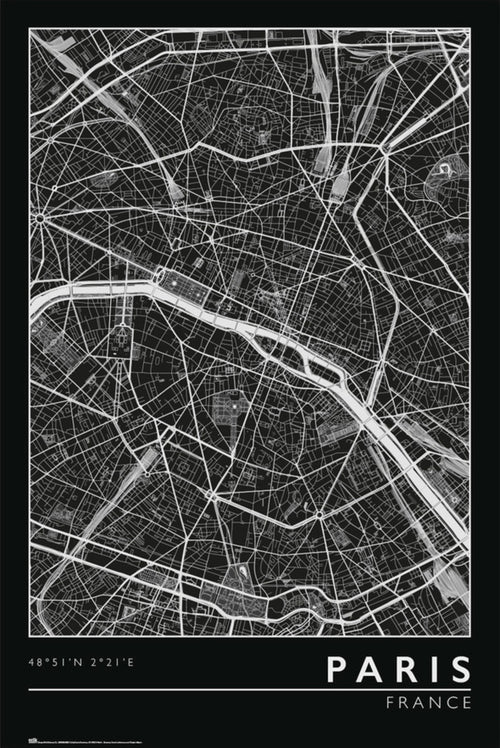 grupo erik gpe5637 paris city map poster 61x91.5cm | Yourdecoration.com