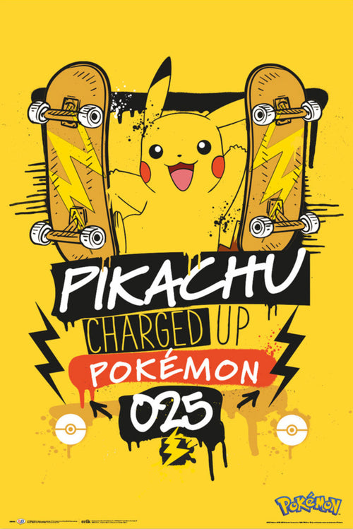 grupo erik gpe5655 pokemon pikachu charged up 025 poster 61x91.5cm | Yourdecoration.com
