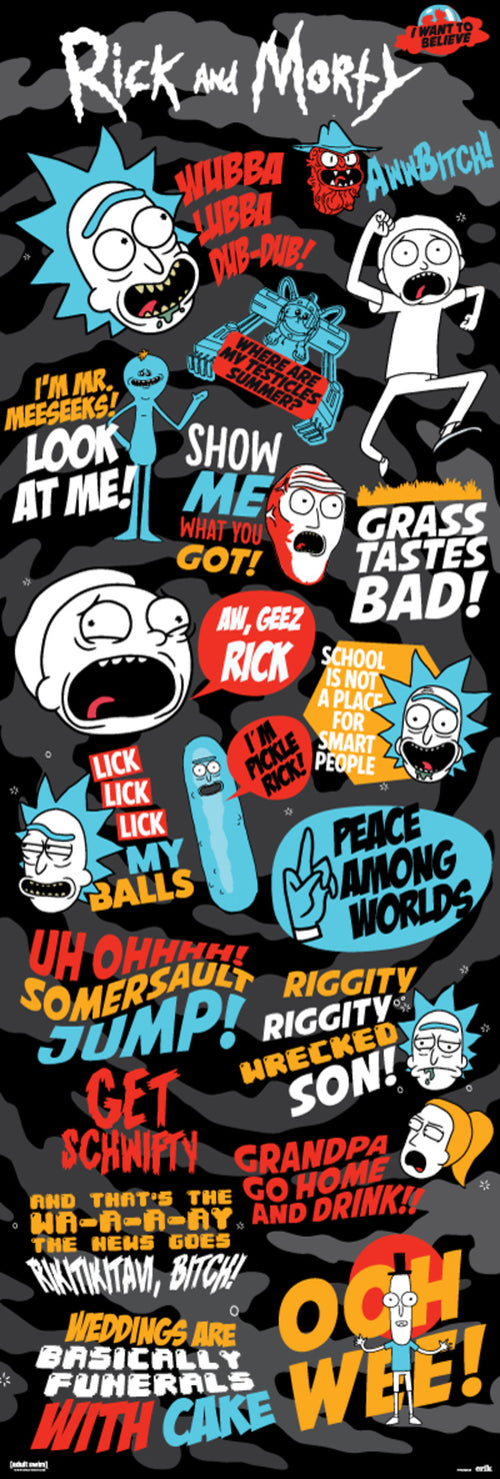 Grupo Erik PPGE8049 Rick And Morty Quotes Poster 53X158cm | Yourdecoration.com