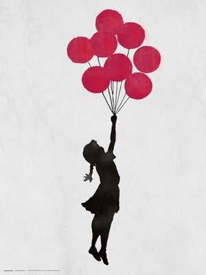 Grupo Erik Brandalised Girl Floating Original Art Print 30x40cm | Yourdecoration.com