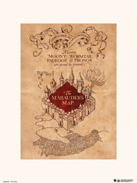 Grupo Erik Harry Potter The Marauders Map Art Print 30x40cm | Yourdecoration.com