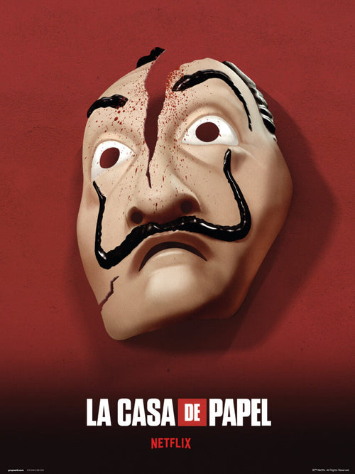 Grupo Erik La Casa De Papel Mascara Art Print 30x40cm | Yourdecoration.com