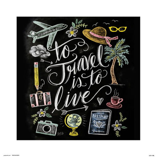 Grupo Erik Lily And Val To Trave Is To Live Art Print 30x30cm | Yourdecoration.com