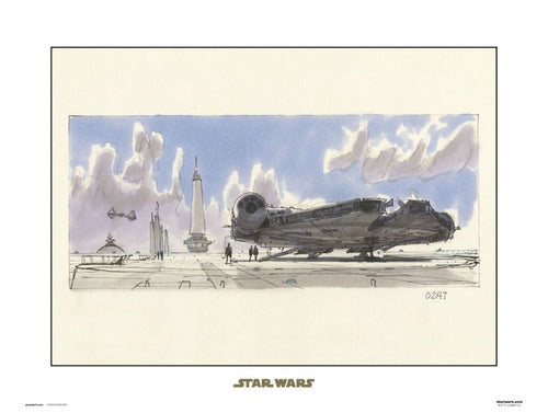 Grupo Erik Star Wars Concept Art Milennium Falcon Art Print 40x30cm | Yourdecoration.com
