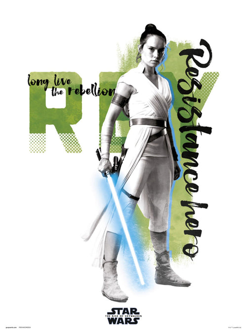 Grupo Erik Star Wars Episode Ix Rey Resistance Hero Art Print 30x40cm | Yourdecoration.com