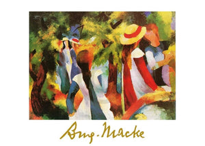 August Macke Ragazze sotto gli alberi Art Print 70x50cm | Yourdecoration.com