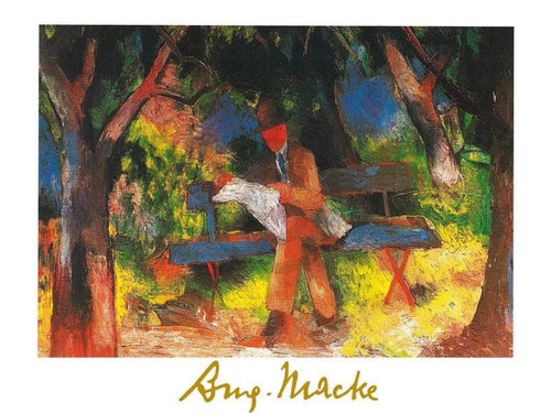 August Macke Lesender Mann Art Print 80x60cm | Yourdecoration.com