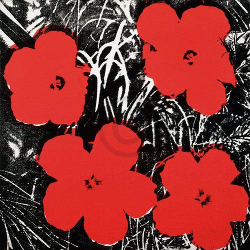 pgm aw 66 andy warhol flowers red 1964 Art Print 91x91cm | Yourdecoration.com