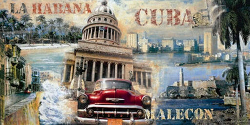 John Clarke La Habana Cuba Art Print 100x50cm | Yourdecoration.com