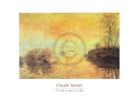 Claude Monet Le coucher du soleil la Seine Art Print 70x50cm | Yourdecoration.com