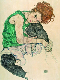 Egon Schiele Sitzende Frau mit hochgezogenen Art Print 60x80cm | Yourdecoration.com