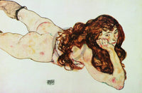 Egon Schiele Nudo di ragazza Art Print 90x60cm | Yourdecoration.com
