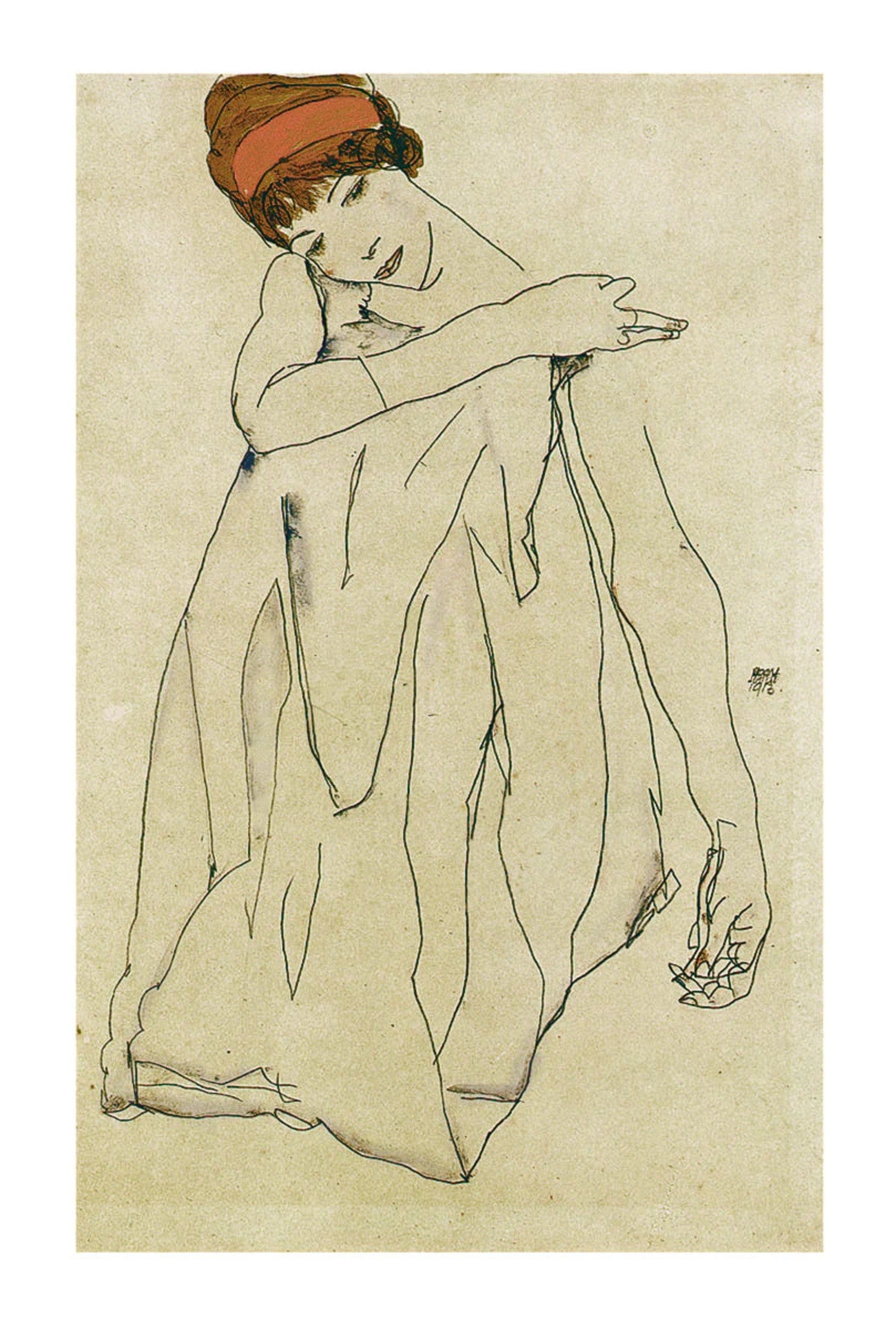 Egon Schiele Sitzende Frau Art Print 50x70cm | Yourdecoration.com